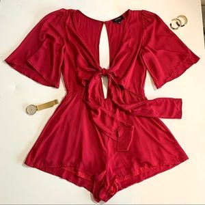 Audrey 3+1 | Red Tie Romper
